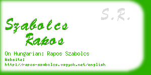 szabolcs rapos business card